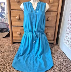 Apt. 9 Sleeveless Drawstring Midi Dress in Teal Blue